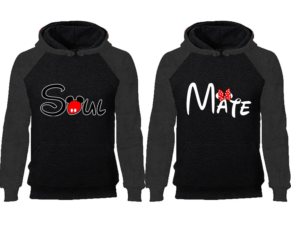 Soul & Mate Couple Matching Raglan Hoodies – Comfortable Unisex Pullover | Sold Separately in Sizes & Colors
