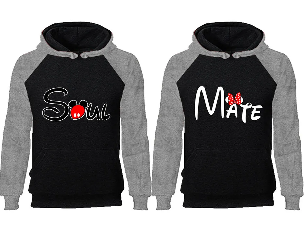 Soul & Mate Couple Matching Raglan Hoodies – Comfortable Unisex Pullover | Sold Separately in Sizes & Colors
