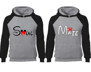 Soul & Mate Couple Matching Raglan Hoodies – Comfortable Unisex Pullover | Sold Separately in Sizes & Colors