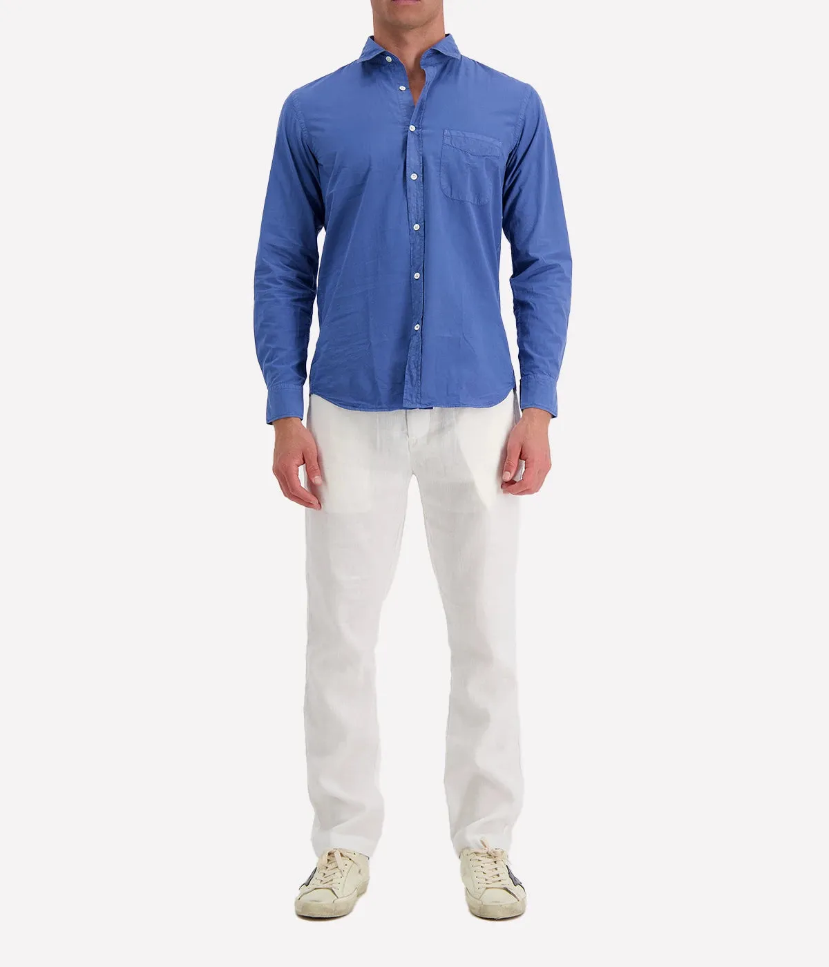 Storm Pat Men Woven Shirt in Nautic Blue
