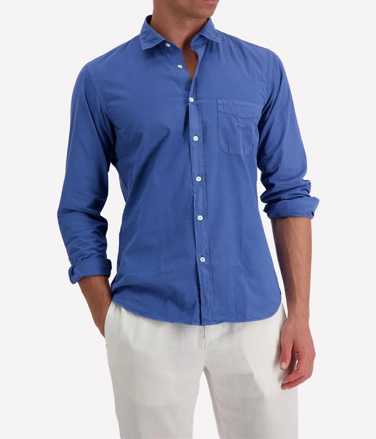 Storm Pat Men Woven Shirt in Nautic Blue