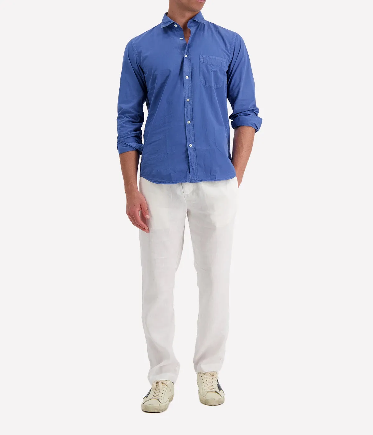 Storm Pat Men Woven Shirt in Nautic Blue