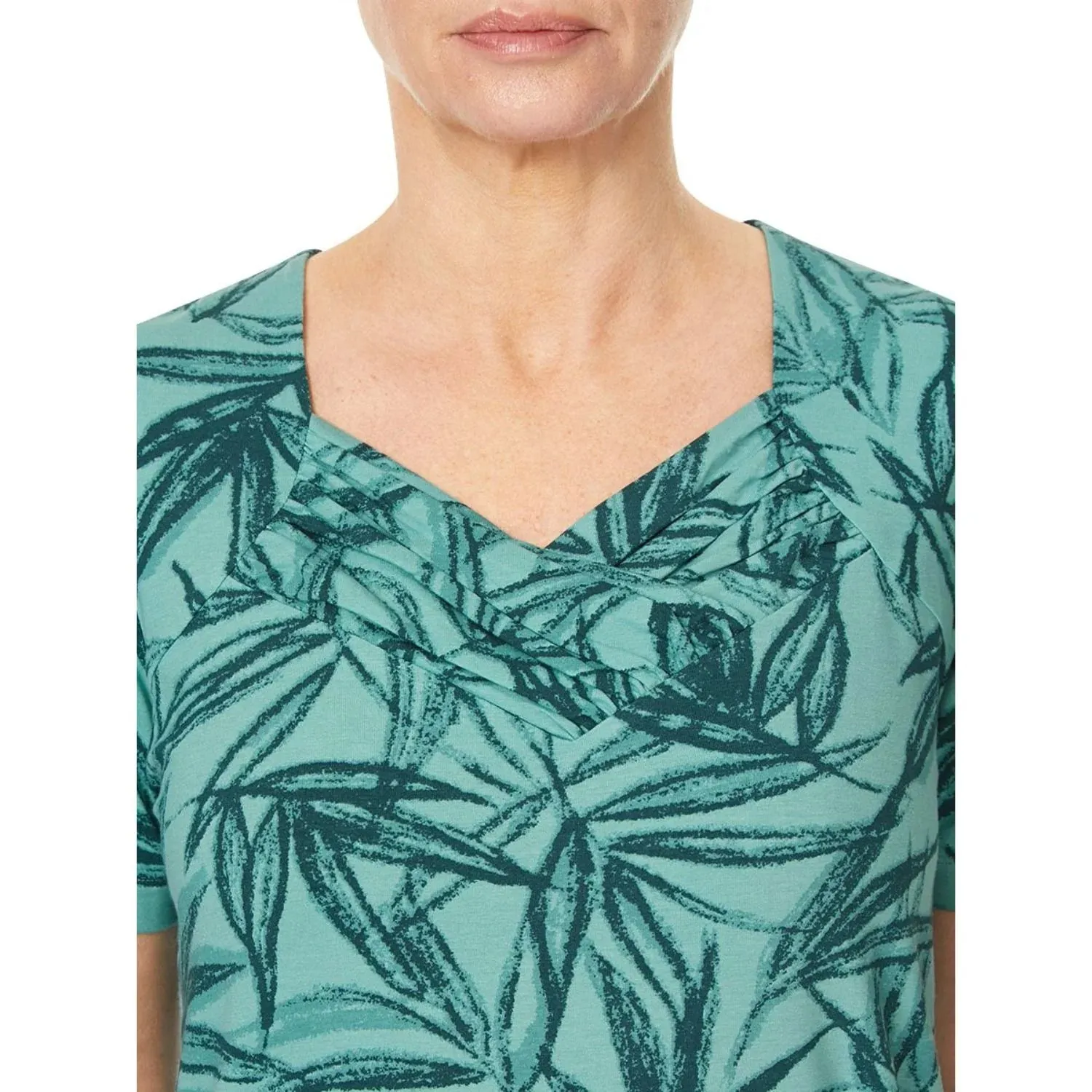 TIGI 10/12 Olive Leaf Ruched Sweetheart Top