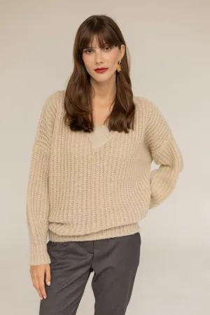 Victoria Merino Wool Sweater - Golden Beige