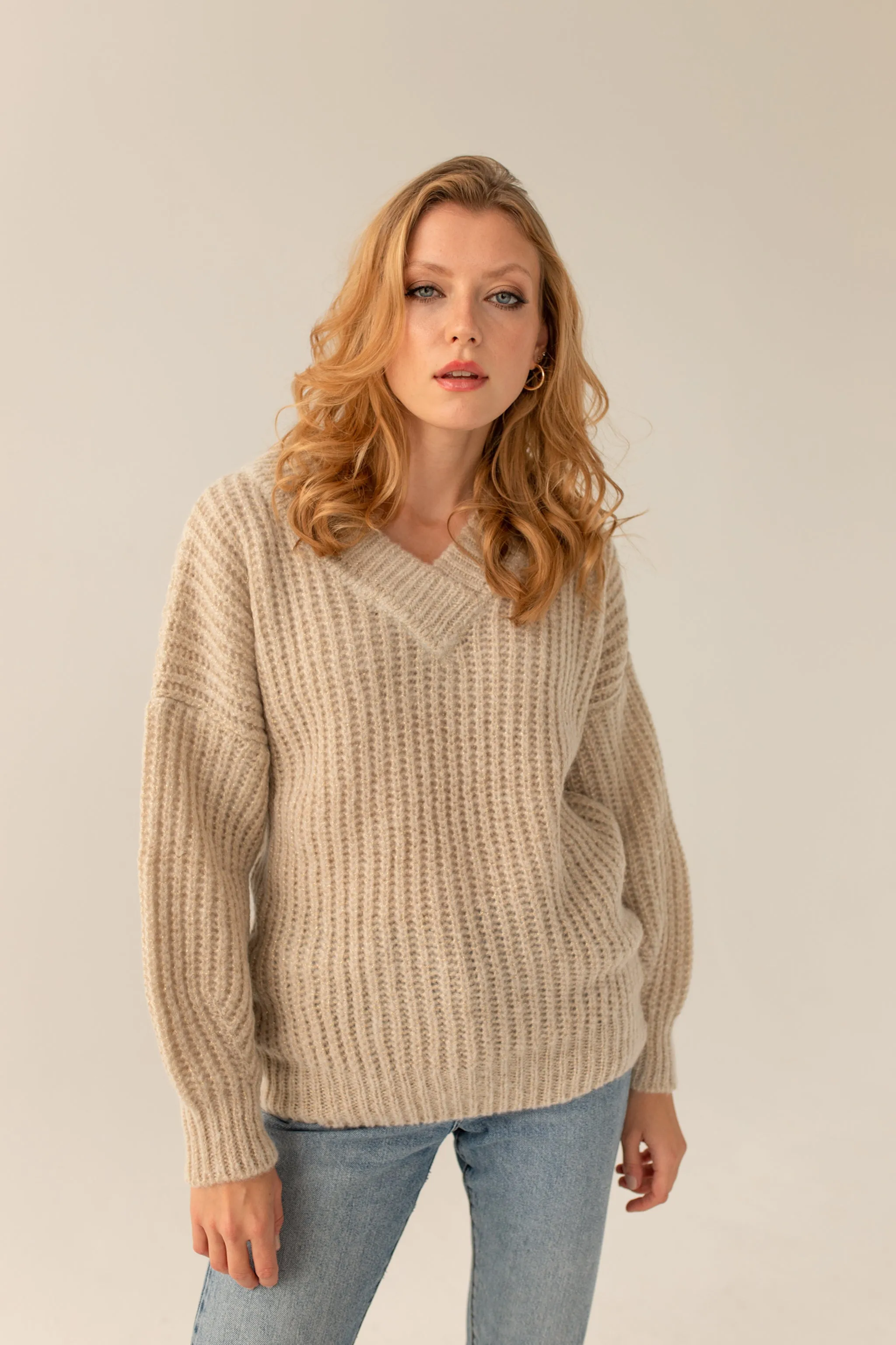Victoria Merino Wool Sweater - Golden Beige