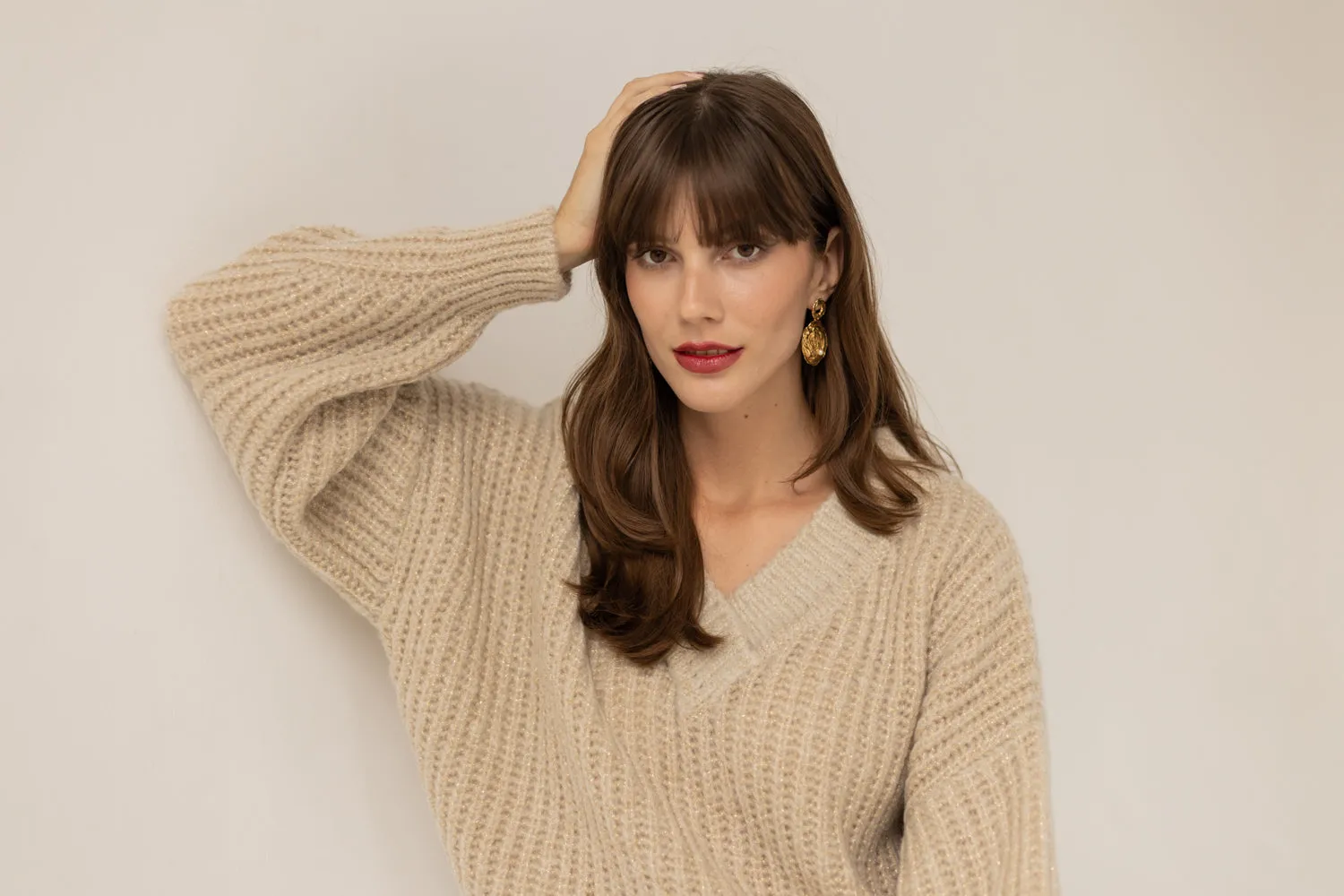 Victoria Merino Wool Sweater - Golden Beige