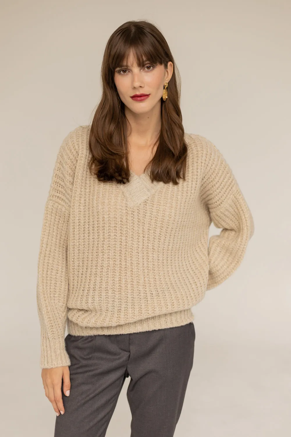 Victoria Merino Wool Sweater - Golden Beige