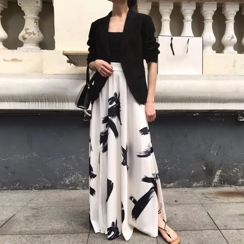 Women High Waist Elastic Large Size X Long Elegant Skirts Spring Summer Fashions