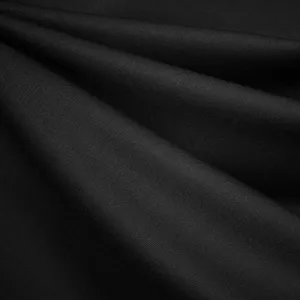 Wool Gabardine Suiting Solid Black