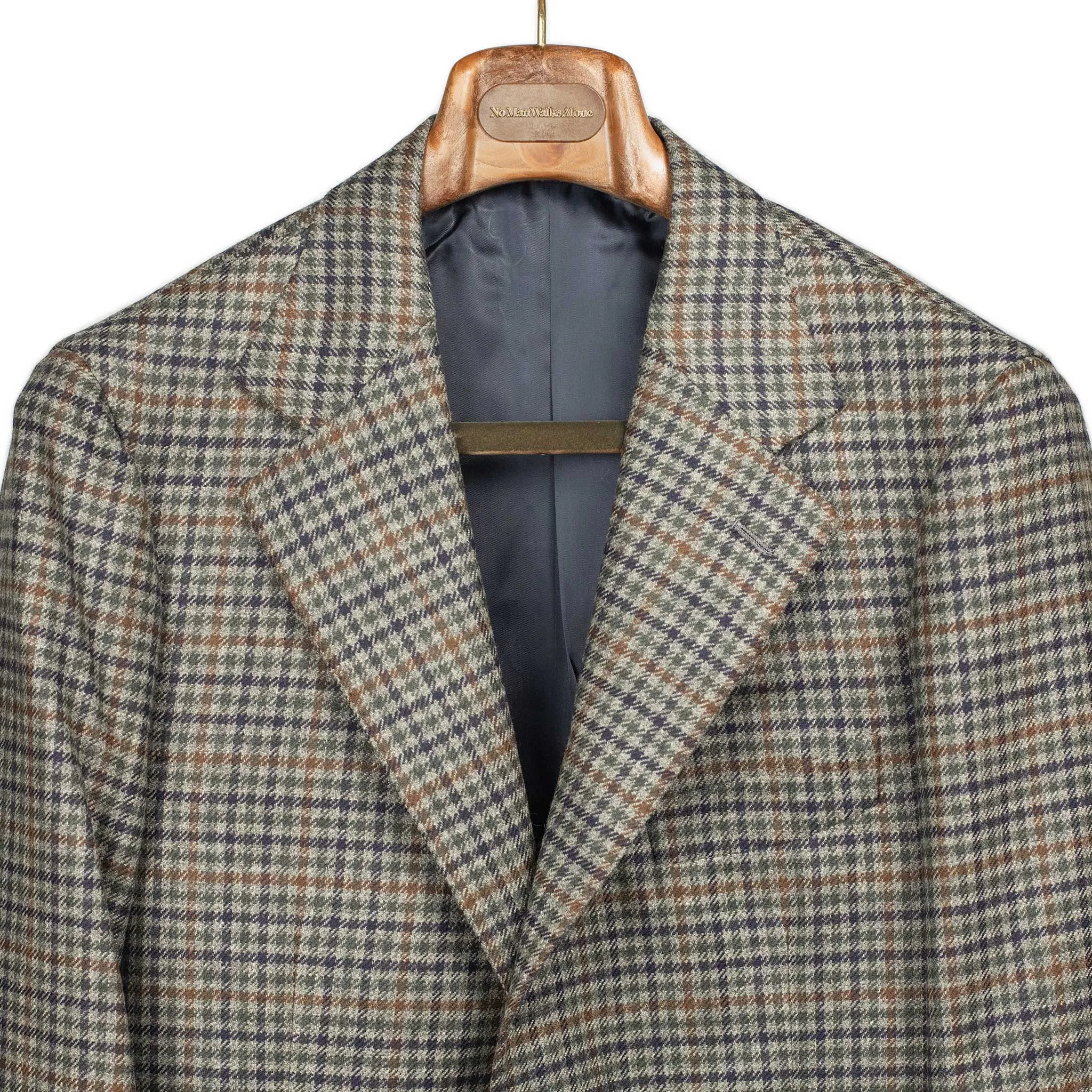 x Sartoria Carrara x Fox: Sport coat in Old Silver, Naval Blue & Copper gun club wool