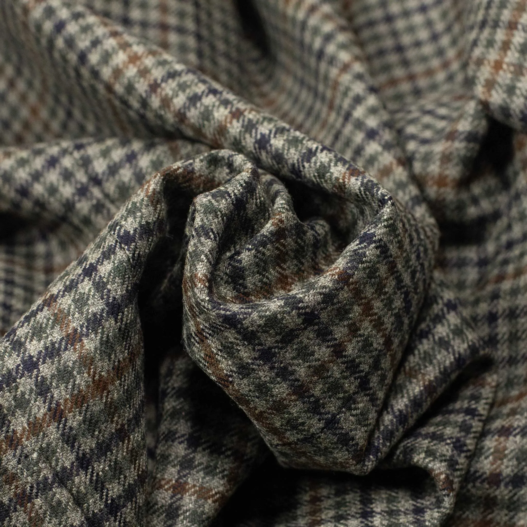 x Sartoria Carrara x Fox: Sport coat in Old Silver, Naval Blue & Copper gun club wool