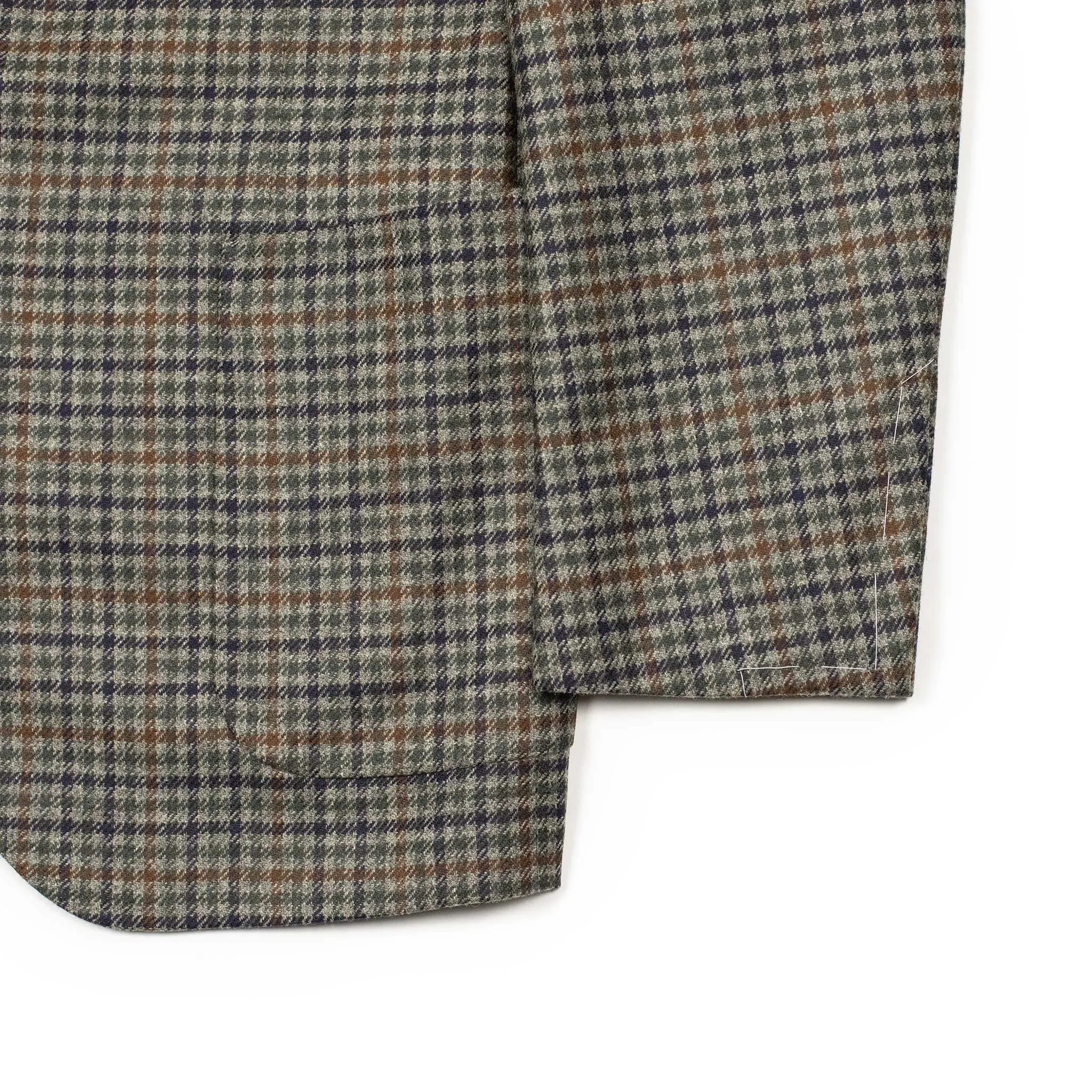x Sartoria Carrara x Fox: Sport coat in Old Silver, Naval Blue & Copper gun club wool