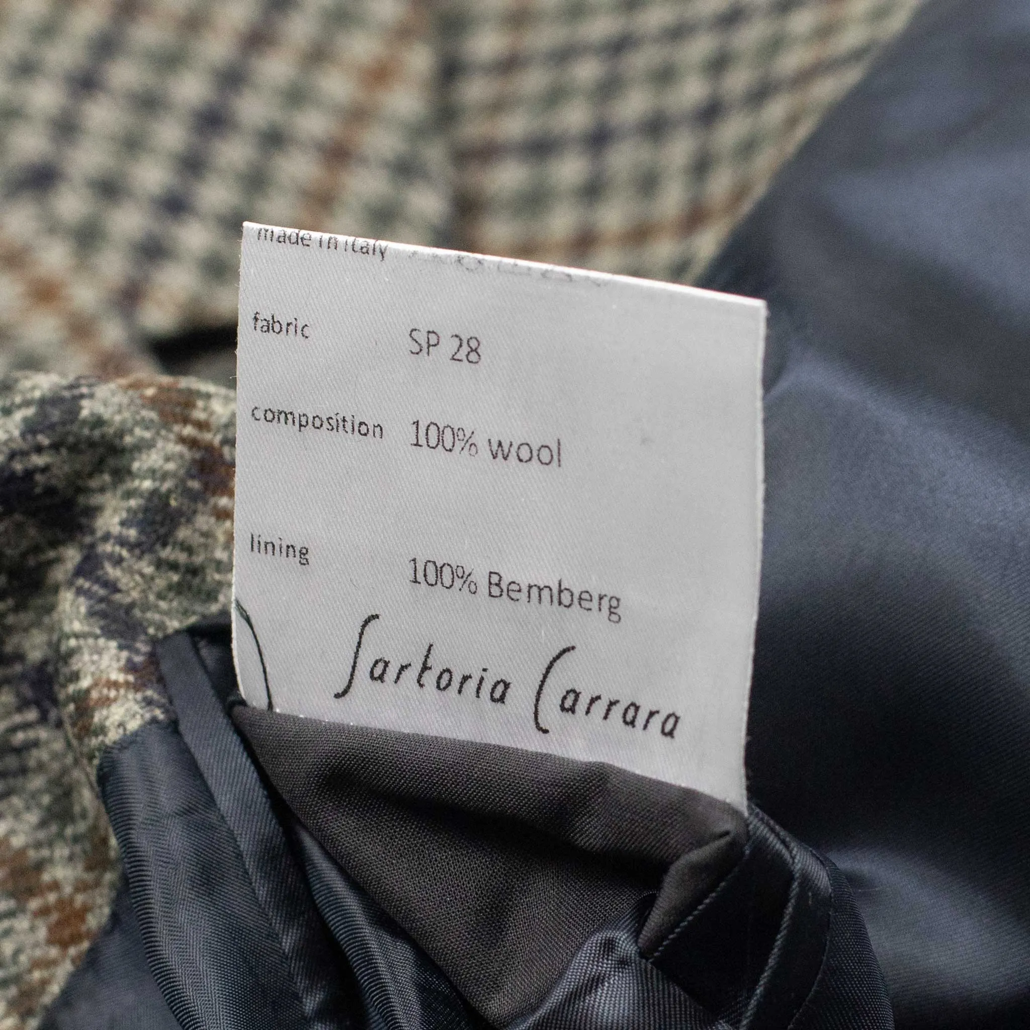x Sartoria Carrara x Fox: Sport coat in Old Silver, Naval Blue & Copper gun club wool