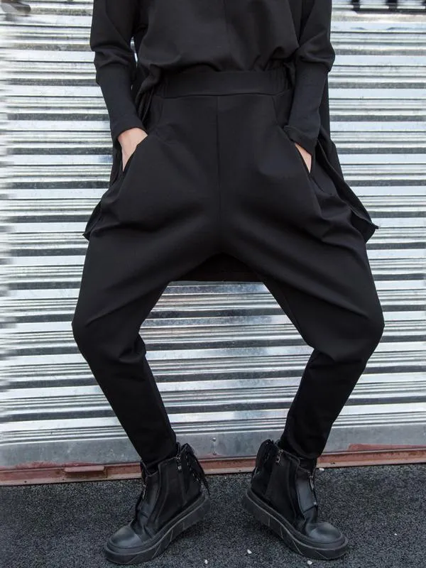 xakxx Simple Black Harem Pants