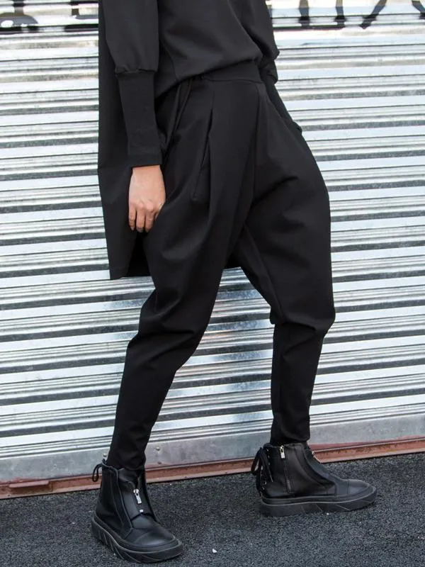 xakxx Simple Black Harem Pants