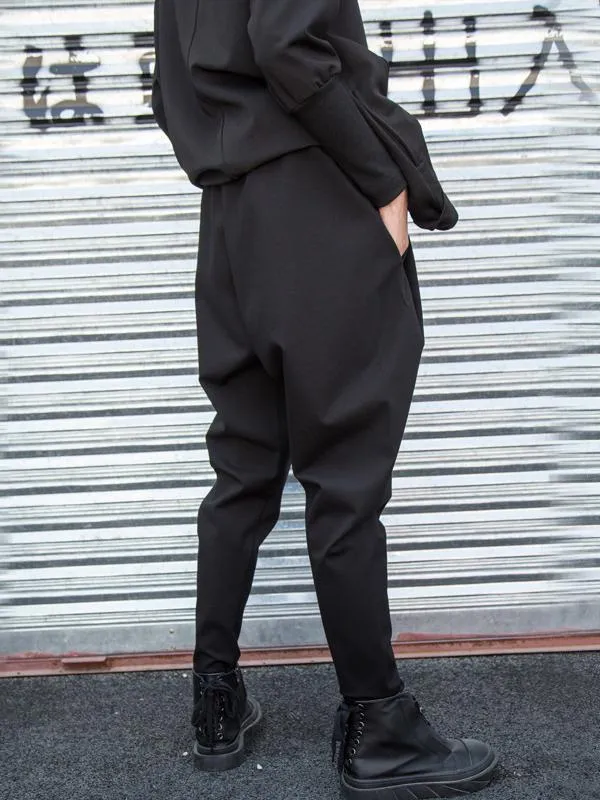 xakxx Simple Black Harem Pants