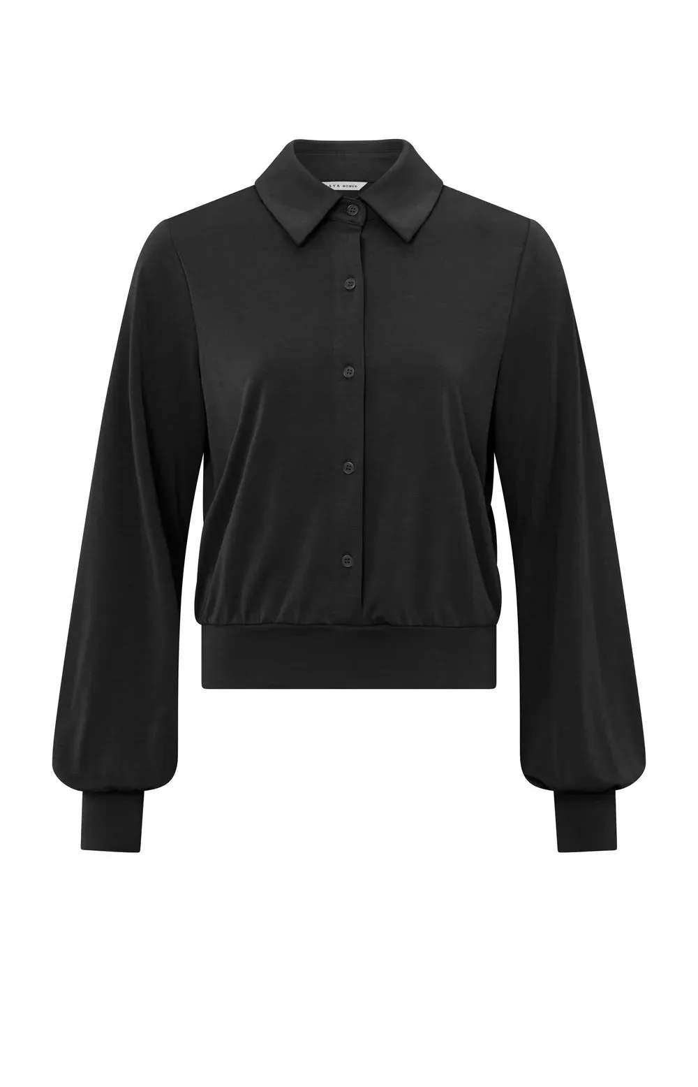 YAYA JERSEY BLOUSE BALLOON SLEEVES BLACK